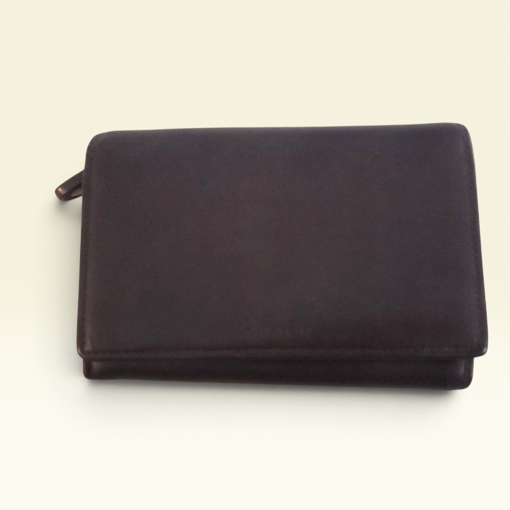 Vintage Coach Legacy Brown Leather Bifold Zip Wallet